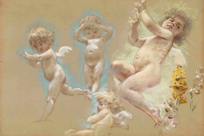 Putti. Vnitřní výzdoba sídla barona von Dervise v Petrohradě od Konstantin Egorovich Makovsky