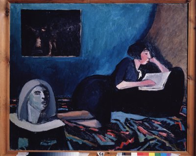 Žena čte (A Woman Reading). Obraz Konstantina Nikolajeviče Istomina (1887-1942), olej na plátně 1931 Ruské moderní umění, 20. stol. Státní Treťjakovská galerie, Moskva. od Konstantin Istomin