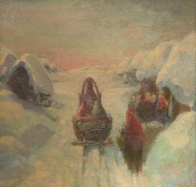 Zima. Jízda na saních od Konstantin Konstantinovich Pervukhin