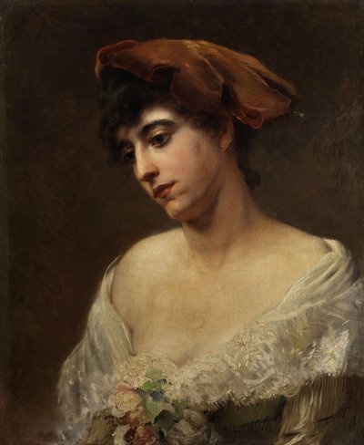Konstantin Makovský Portrét mladé dámy od Konstantin Makovsky