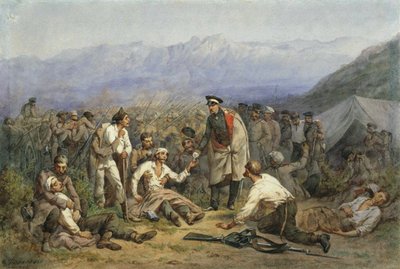 Po bitvě. Scéna z krymské války od Konstantin Nikolaevich Filippov