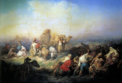 Vojenská cesta mezi Sevastopolem a Simferopolem v době krymské války, 1858. od Konstantin Nikolayevich Filippov