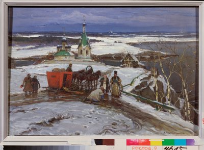 Uzavřené saně v Rusku 17. století (olej na plátně) od Konstantin Veshchilov