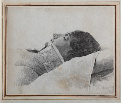 Dimitri Venevitinov 1805-1827 na smrtelné posteli, 1827 od Konstantin Yakovlevich Afanasyev