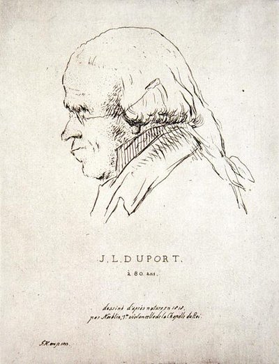 Jean-Louis Duport ve věku 80 let (1749-1819) (lept) od Korblin (after)