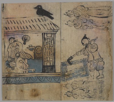 Žánr Scéna, 1 ze 4, 19. století (inkoust & wc na papíře) od Korean School