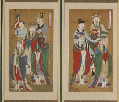 Procesní scéna, dynastie Choson (barva na papíře a hedvábí) od Korean School