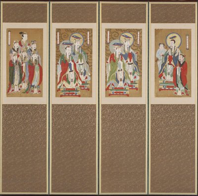 Procesní scéna, dynastie Choson (barva na papíře a hedvábí) od Korean School