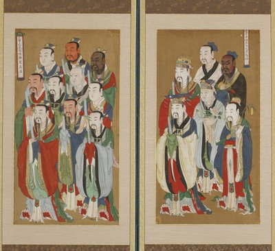 Procesní scéna, dynastie Choson (barva na papíře a hedvábí) od Korean School