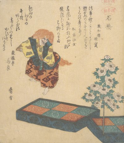 Scéna z Noh Dance, ca. 1820. od Kosetsu