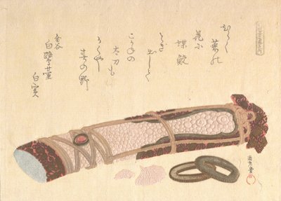 „Jílec meče“ ze série Sedm tisků pro Shofudai Poetry Circle, 1810. od Kubo Shunman