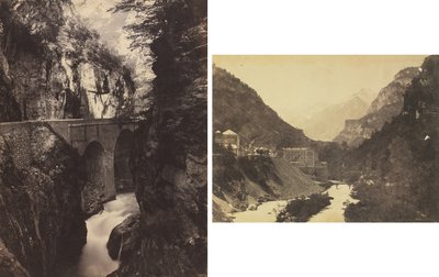 Cesta do Eaux-Chaudes, Pyreneje (vpředu); Eaux-Chaudes, Pyreneje (vzadu) od Kubo Shunman