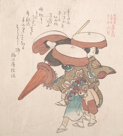 Tři tanečníci Sumiyoshi nebo Suminoye, 19. století. od Kubo Shunman
