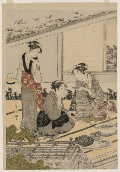 Ženy v čajovně, konec 1780. od Kubo Shunman