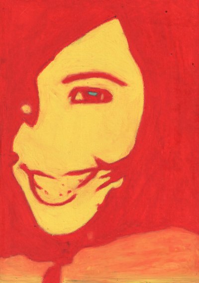 Červený úsměv ve stylu pop artu od Kulik