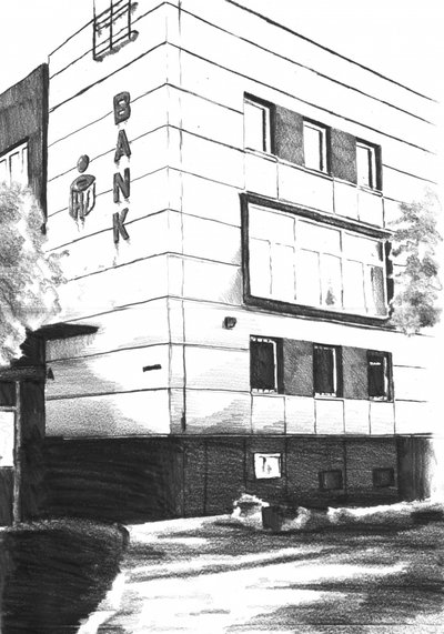 Nákres budovy Urban Bank od Kulik