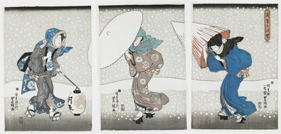 Hustý sníh na konci roku, 1844. od Kunisada