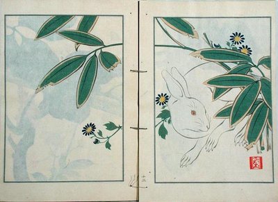 Králík, ze sbírky umělcova díla vydaného Kobyashi Bunscichi v roce 1901 (barevný dřevořez) od Kurokawa Yasusada Kigyoku
