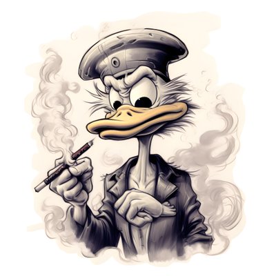 Scrooge McDuck, kouří velký marihuanový joint 1 od Kurt Heppke