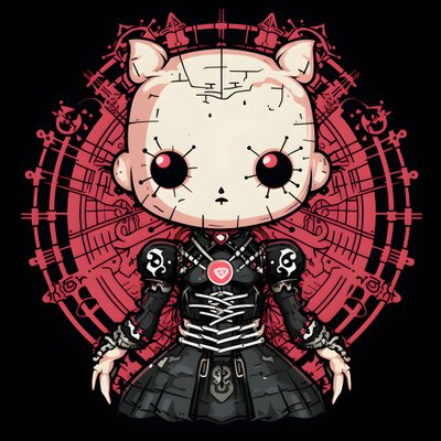 Hello Kitty ja Pinhead Shirt Design 3 od Kurt Heppke