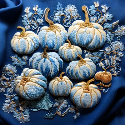 Stickereikubisse v Blautoenen 1 od Kurt Heppke