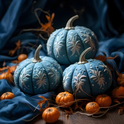 Stickereikuerbisse osoitteessa Blautoenen 2 od Kurt Heppke