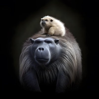 Kapybara smíchaná s gorilou stříbrnohřbetou 2 od Kurt Heppke