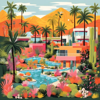 detailní ilustrace Palm Springs 2 od Kurt Heppke