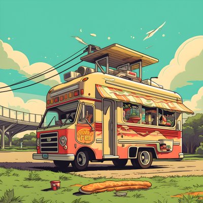 plakát umělecké akce pro food trucky ve skate parku v severní Kalifornii 2 od Kurt Heppke