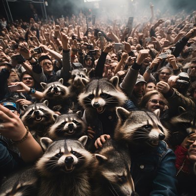 lauma täynnä pesukarhuja rock-esityksessä 2 od Kurt Heppke