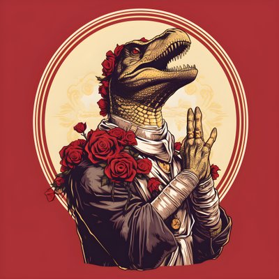 tappajakuningatar rukoilee T-Rex 1 od Kurt Heppke