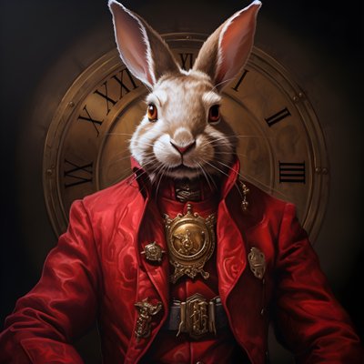 mužské antropomorfní kybernetické hodinky punk android zajíček, v červených šatech 3 od Kurt Heppke