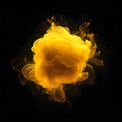 žlutá kulička energie s černým pozadím 3 od Kurt Heppke