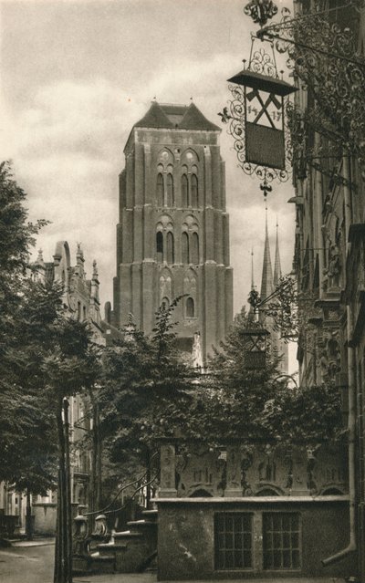 Gdaňsk. Jopengasse - Marienkirche, 1931 od Kurt Hielscher
