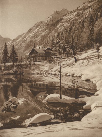 Der Christlessee bei Oberstdorf; Christlesse v Oberstdorfu (černobílá fotografie) od Kurt Hielscher