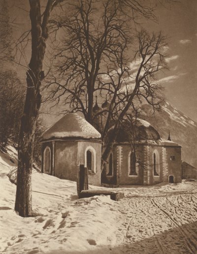 Loretánská kaple u Oberstdorfu; Loretto kaple u Oberstdorfu (černobílá fotografie) od Kurt Hielscher