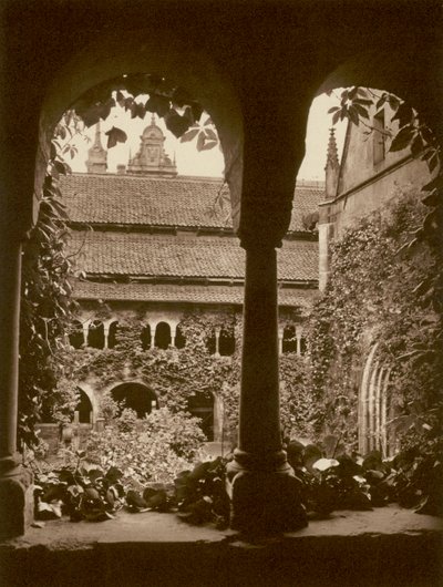 Hildesheim, katedrála, klášter; Hildesheim, katedrální klášter (černobílá fotografie) od Kurt Hielscher
