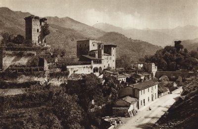 Itálie: Castello Verrucola, Fivizzano (černobílá fotografie) od Kurt Hielscher