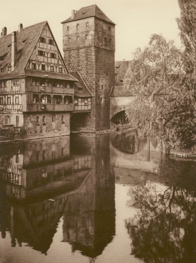 Norimberk, Der Henkersteg; Norimberk, "Henkersteg" (černobílá fotografie) od Kurt Hielscher