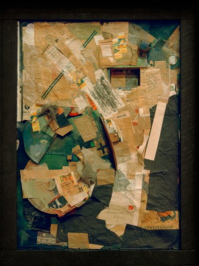Obrázek s vesmírnými rostlinami / obrázek se 2 malými pejsky od Kurt Schwitters