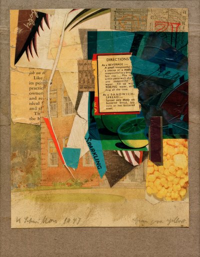 Zelená přes žlutou od Kurt Schwitters