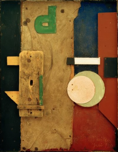 Merzbild P růžová od Kurt Schwitters