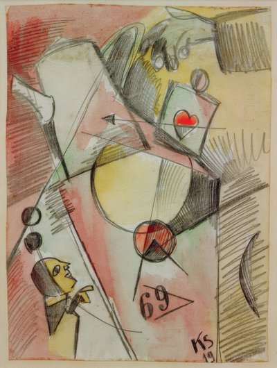 N akvarel 1. (Srdce přechází z cukru do kávy) od Kurt Schwitters