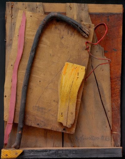 Bez názvu (obrázek Merz růžovo-žlutý) od Kurt Schwitters