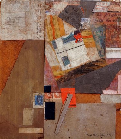 Ohne Titel (oficiální vlajka Y.M.C.A. Děkujeme) od Kurt Schwitters