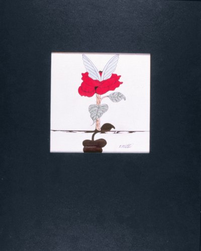 Kvetoucí anděl, 2005 (barevná tužka a černá tuš na papíře) od Kurtis L. Miller