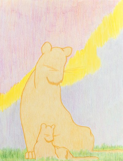 Two of a Kind, 2006 (barevná tužka na papíře) od Kurtis L. Miller