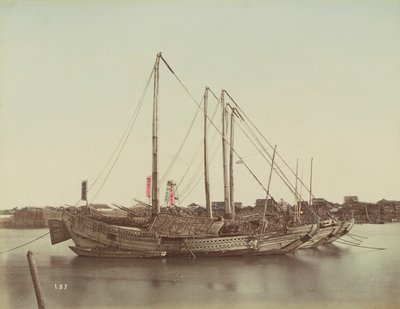 Japonské džunky, kolem roku 1880 od Kusakabe Kimbei