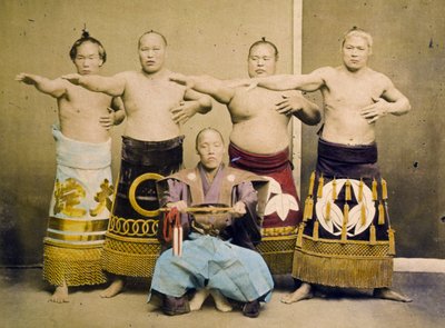 Zápasníci sumo, cca 1877 od Kusakabe Kimbei