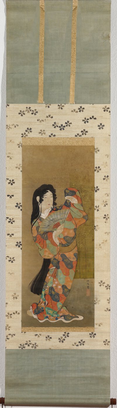 Mladá tanečnice s vějířem od Kuwagata Keisai